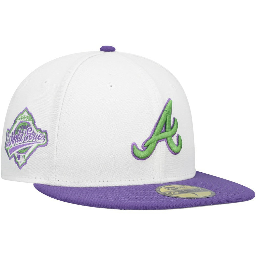 Atlanta Braves  Side Patch 59FIFTY Fitted Hat White | New Era