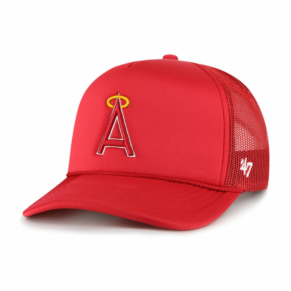 Los Angeles Angels Foam Logo Trucker Adjustable Hat Red | 47 brand