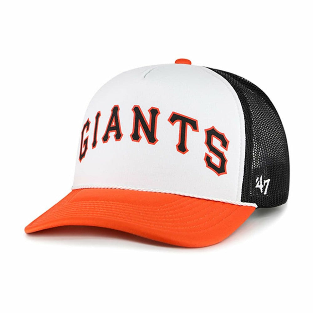 San Francisco Giants Foam Front Script Trucker Snapback Hat White | 47 brand