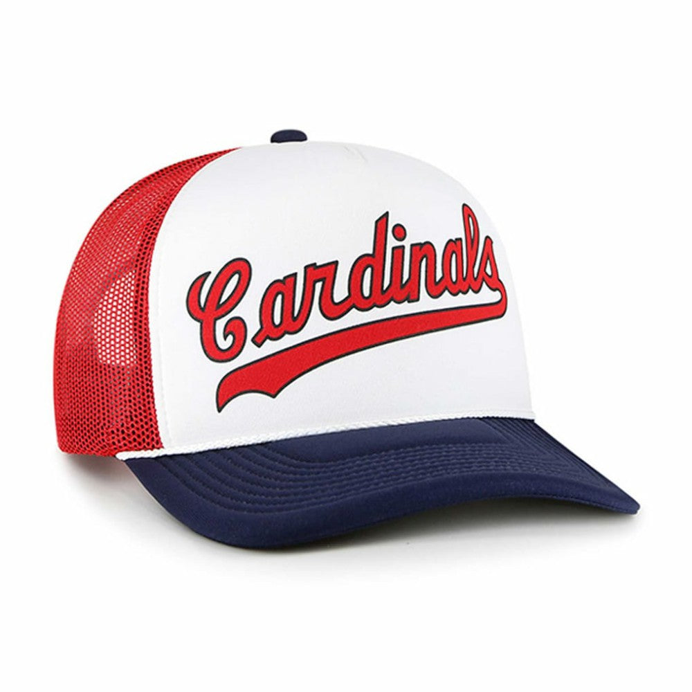 St. Louis Cardinals Foam Front Script Trucker Snapback Hat White | 47 brand