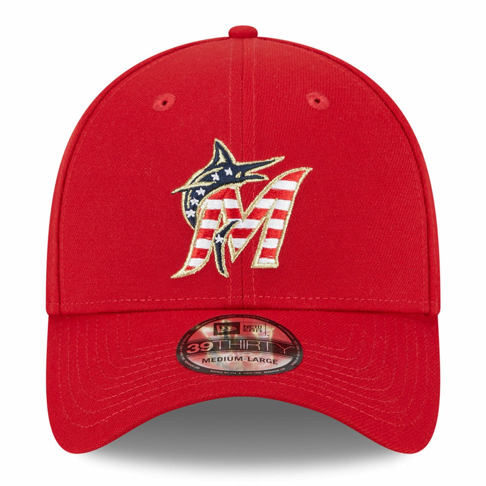 Miami Marlins 2023 Fourth of July 39THIRTY Flex Hat Red | New Era