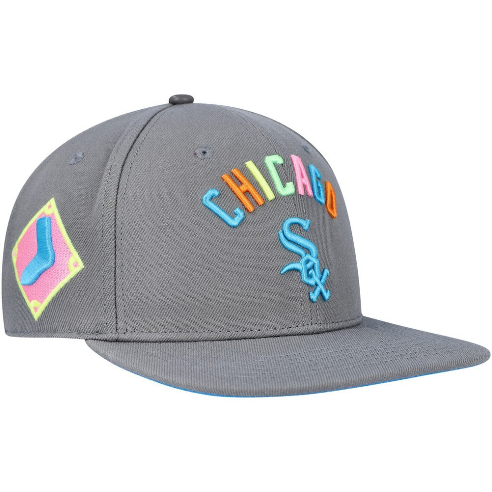Chicago White Sox Pro Standard Washed Neon Snapback Hat Gray