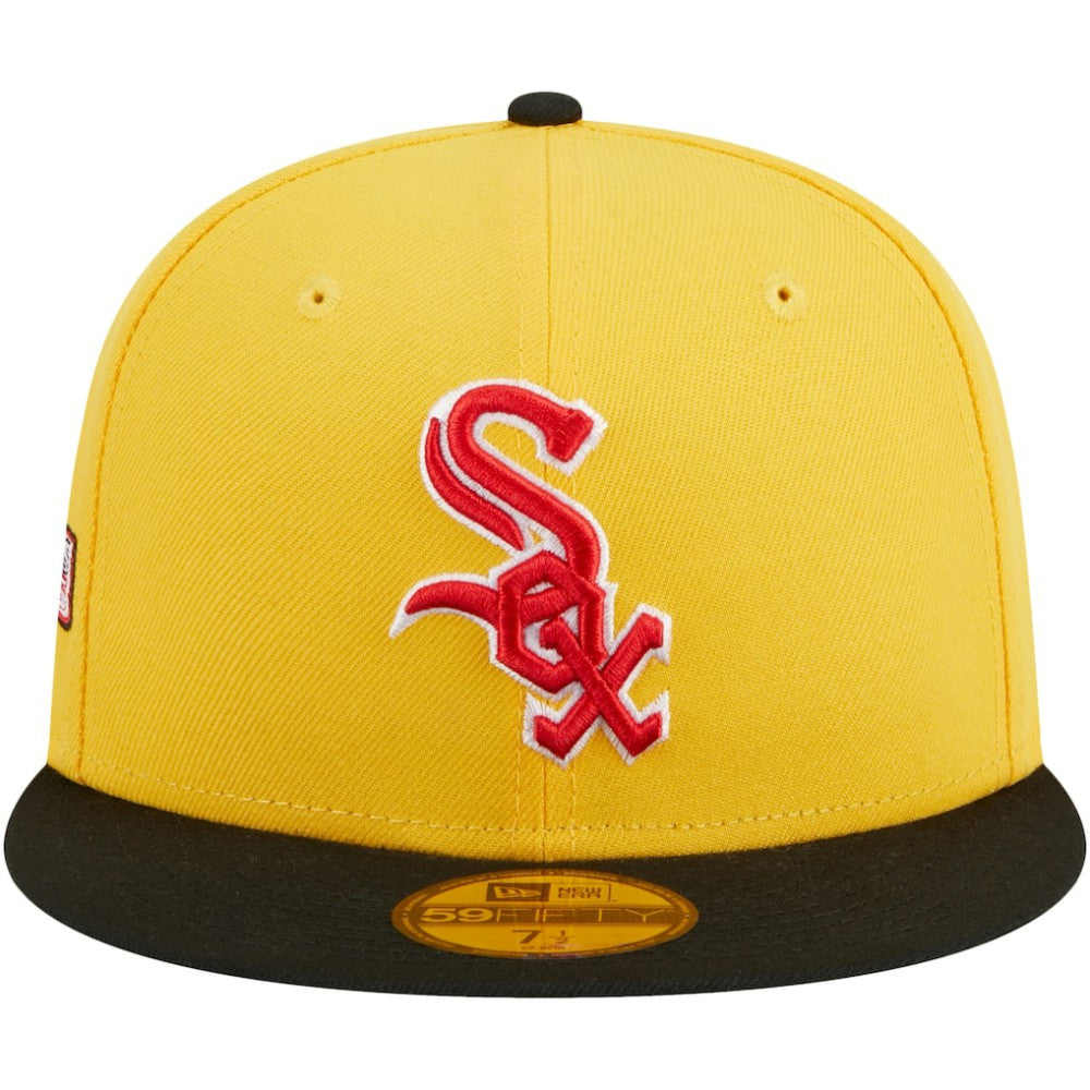 Chicago White Sox Grilled 59FIFTY Fitted Hat Yellow/Black | New Era