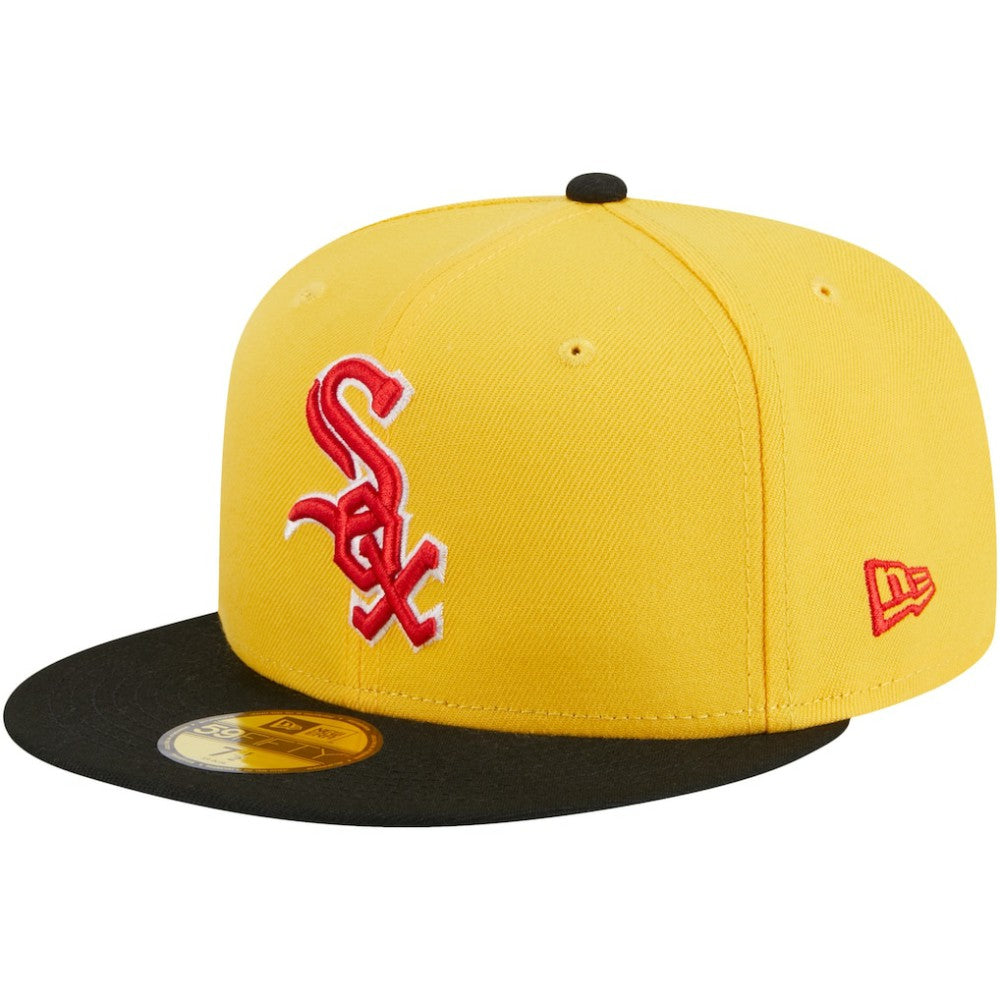 Chicago White Sox Grilled 59FIFTY Fitted Hat Yellow/Black | New Era