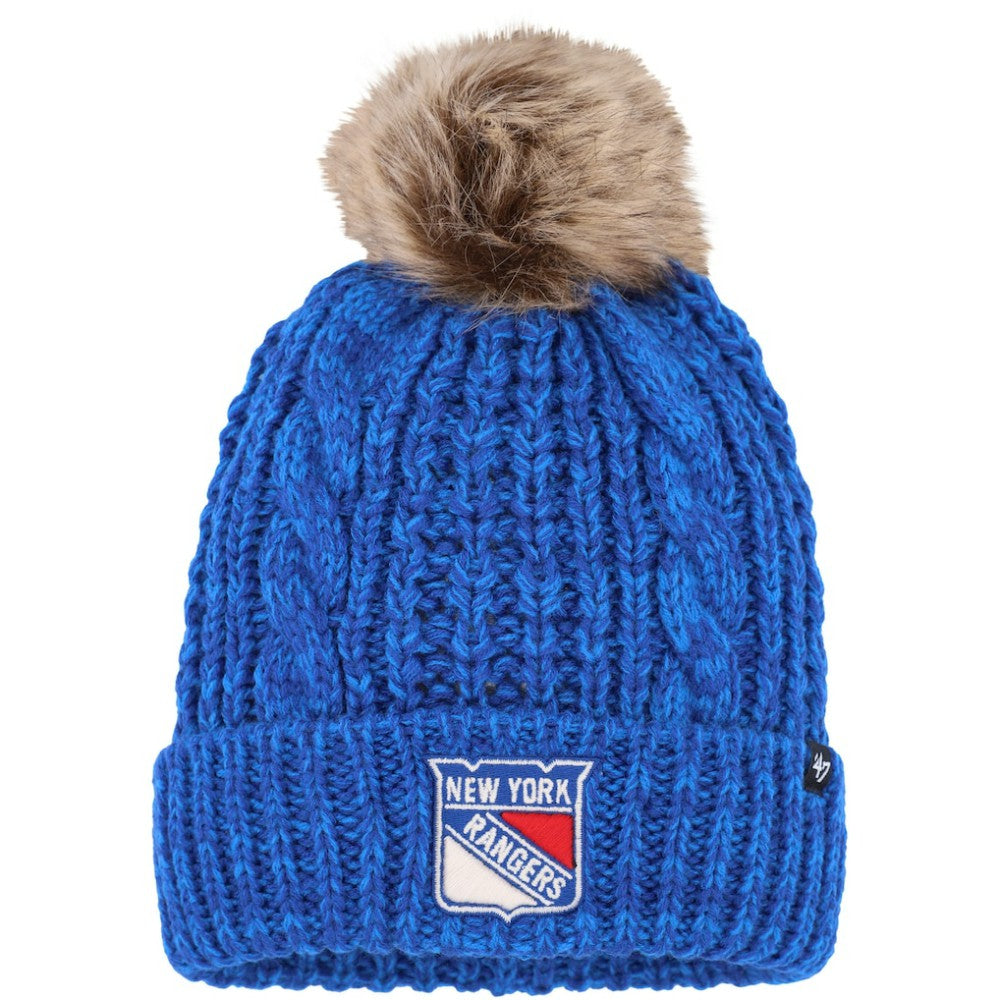New York Rangers '47 Women's Meeko Cuffed Knit Hat with Pom Royal