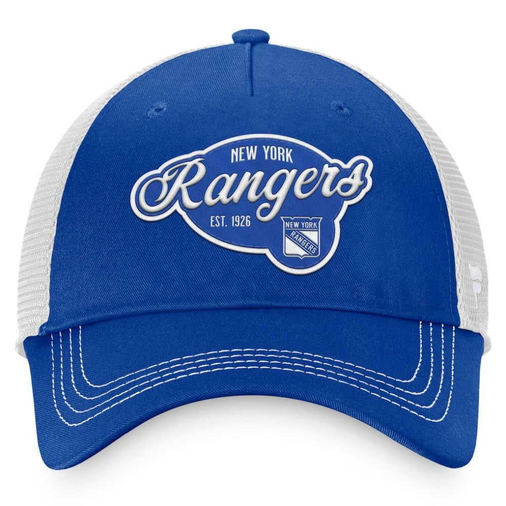 New York Rangers Fanatics Women's Fundamental Trucker Adjustable Hat Navy/White