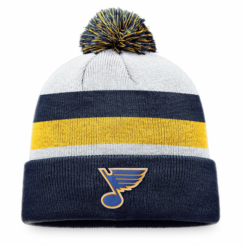 St. Louis Blues Fanatics Fundamental Cuffed Knit Hat with Pom Navy/Gold