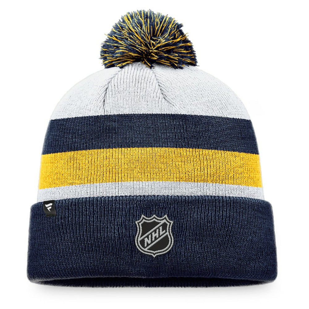 St. Louis Blues Fanatics Fundamental Cuffed Knit Hat with Pom Navy/Gold