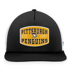Pittsburgh Penguins Fanatics Foam Front Patch Trucker Snapback Hat Black/White