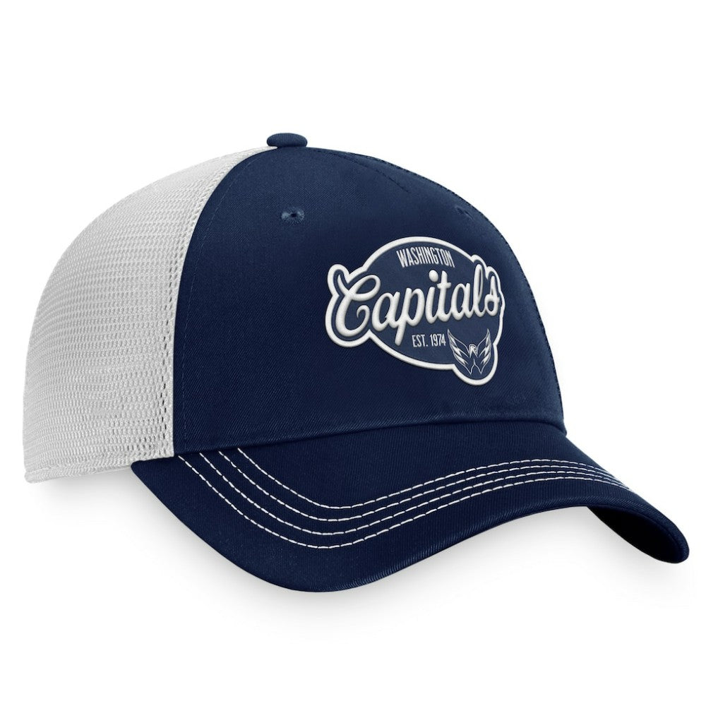 Washington Capitals Fanatics Women's Fundamental Trucker Adjustable Hat Navy/White