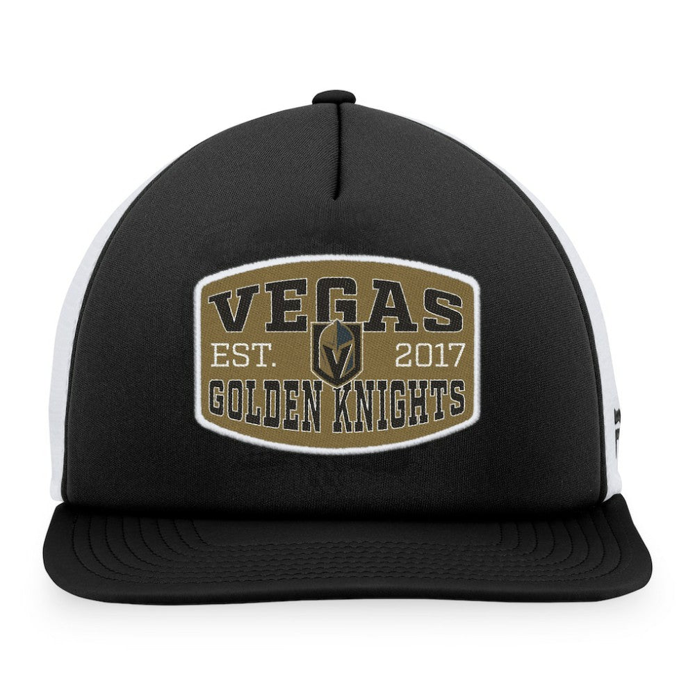 Vegas Golden Knights Fanatics Foam Front Patch Trucker Snapback Hat Black/White