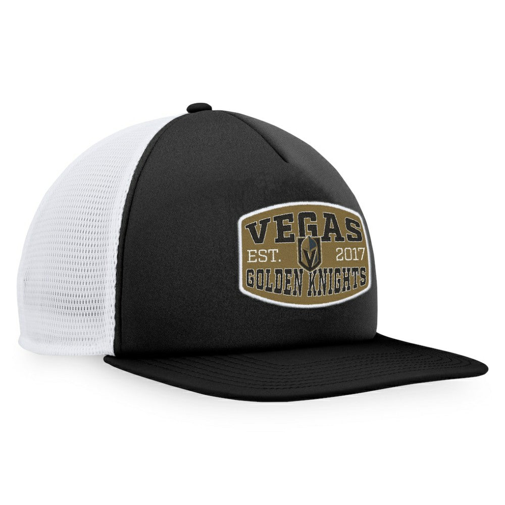 Vegas Golden Knights Fanatics Foam Front Patch Trucker Snapback Hat Black/White
