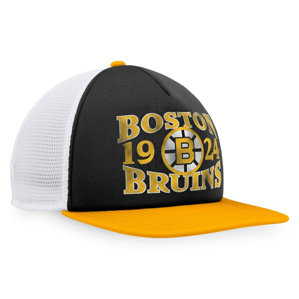 Boston Bruins Fanatics Heritage Vintage Foam Front Trucker Snapback Hat Black/Gold