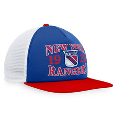 New York Rangers Fanatics Heritage Vintage Foam Front Trucker Snapback Hat Blue/Red