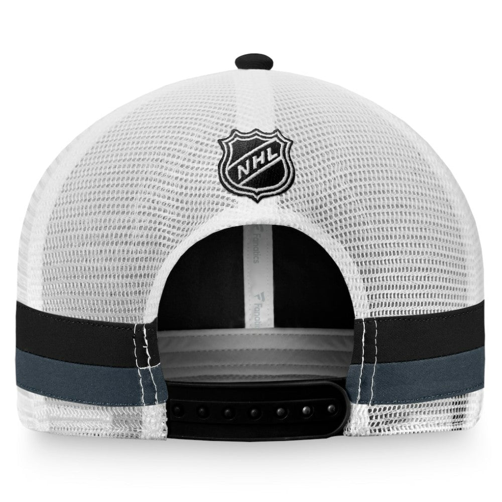 Vegas Golden Knights Fanatics Fundamental Striped Trucker Adjustable Hat Black/White