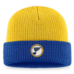 St. Louis Blues Fanatics Heritage Vintage Cuffed Knit Hat Gold/Blue