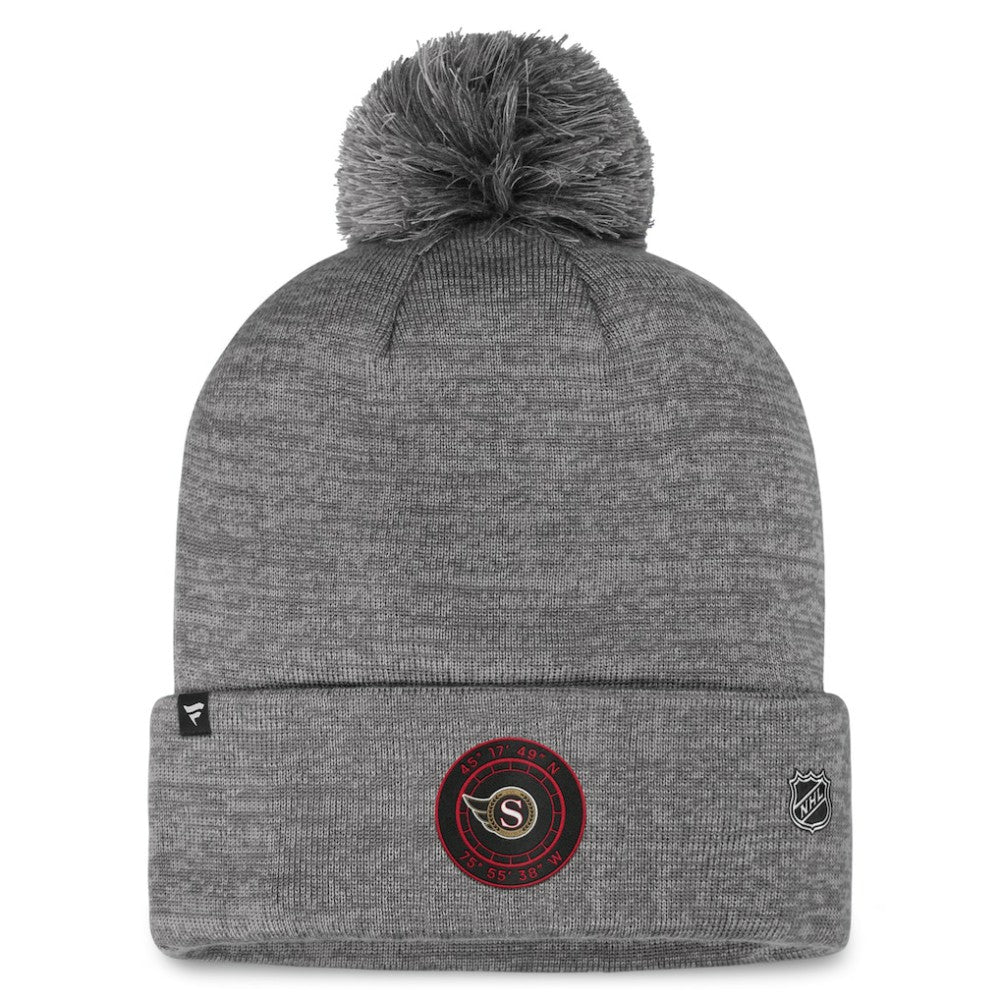 Ottawa Senators Fanatics Authentic Pro Home Ice Cuffed Knit Hat with Pom Gray
