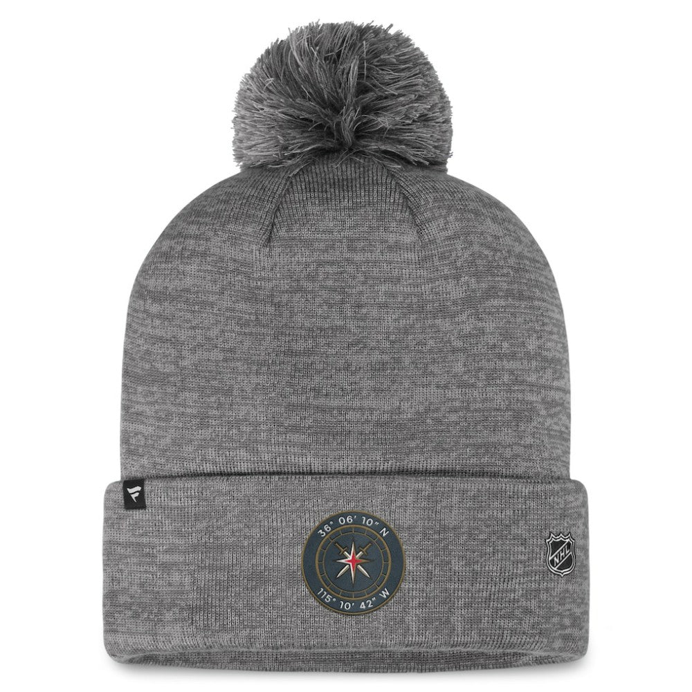 Vegas Golden Knights Fanatics Authentic Pro Home Ice Cuffed Knit Hat with Pom Gray