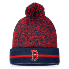 Boston Red Sox Space-Dye Cuffed Knit Hat with Pom Navy/Red