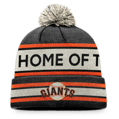San Francisco Giants Hometown Slogan Cuffed Knit Hat with Pom Black/Natural