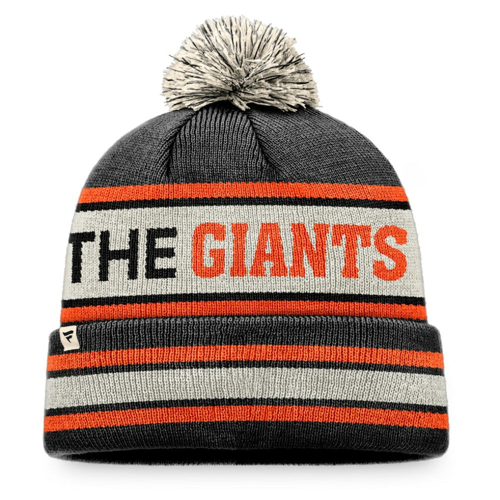 San Francisco Giants Hometown Slogan Cuffed Knit Hat with Pom Black/Natural