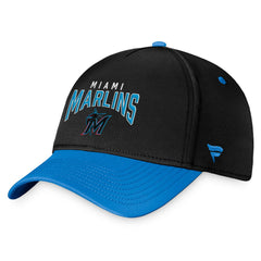 Miami Marlins Stacked Logo Flex Hat Black/Blue