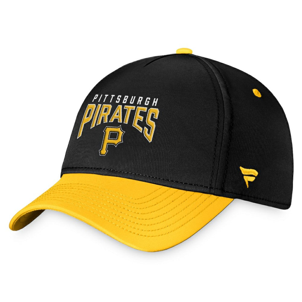 Pittsburgh Pirates Stacked Logo Flex Hat Black/Yellow