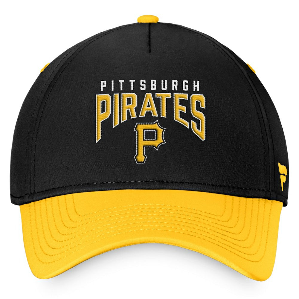 Pittsburgh Pirates Stacked Logo Flex Hat Black/Yellow