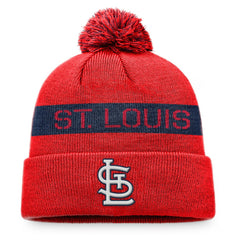 St. Louis Cardinals League Logo Cuffed Knit Hat with Pom Red/Navy