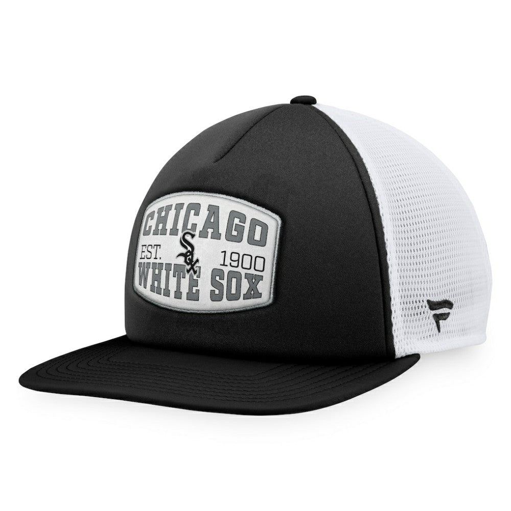 Chicago White Sox Foam Front Patch Trucker Snapback Hat Black
