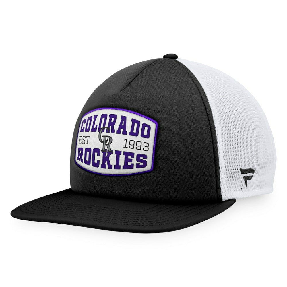 Colorado Rockies Foam Front Patch Trucker Snapback Hat Black