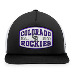 Colorado Rockies Foam Front Patch Trucker Snapback Hat Black