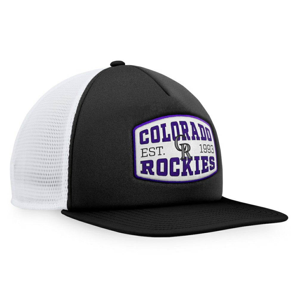 Colorado Rockies Foam Front Patch Trucker Snapback Hat Black