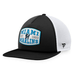 Miami Marlins Foam Front Patch Trucker Snapback Hat Black