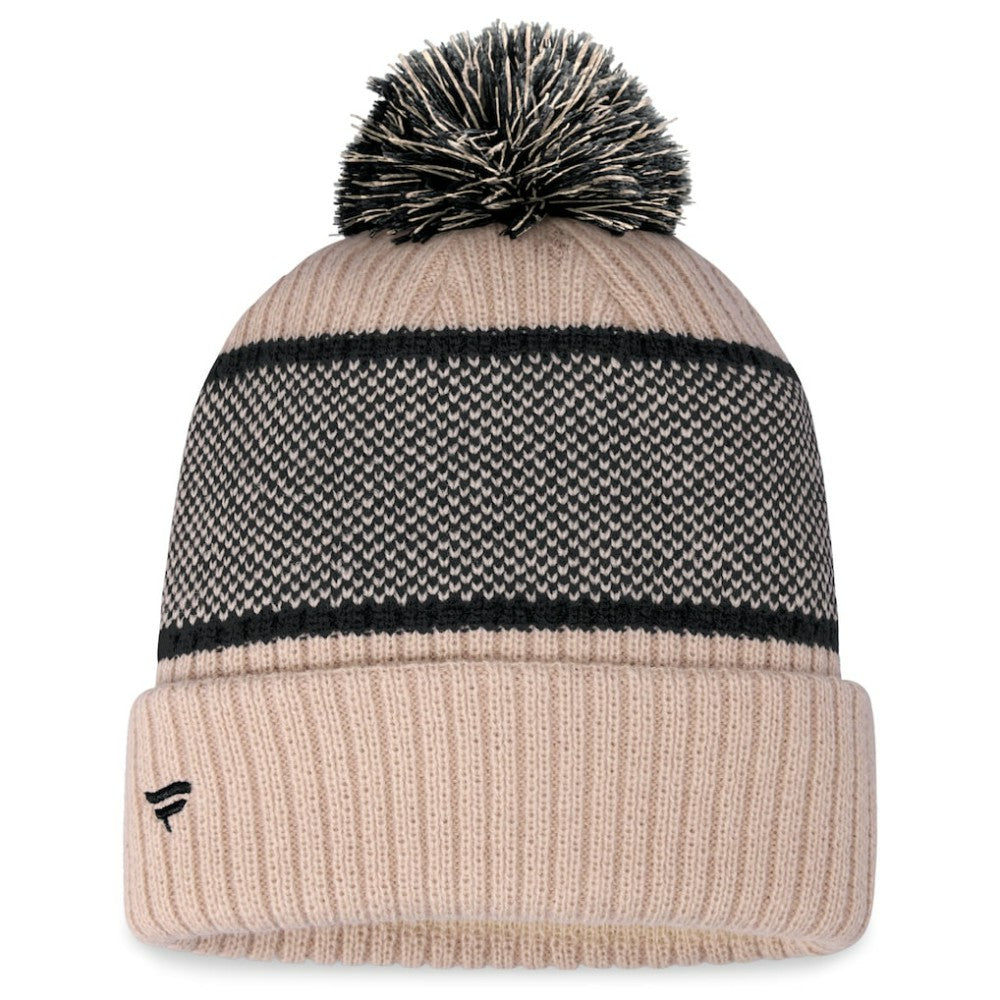 Pittsburgh Pirates Women's Cuffed Knit Hat with Pom Natural/Black