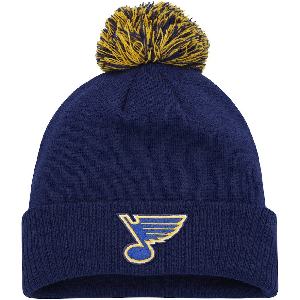 St. Louis Blues adidas COLD.RDY Cuffed Knit Hat with Pom Blue