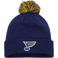 St. Louis Blues adidas COLD.RDY Cuffed Knit Hat with Pom Blue