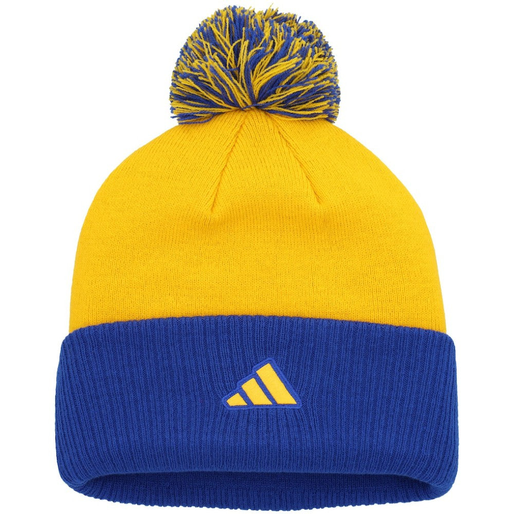St. Louis Blues adidas Women's Laurel Cuffed Knit Hat with Pom Gold