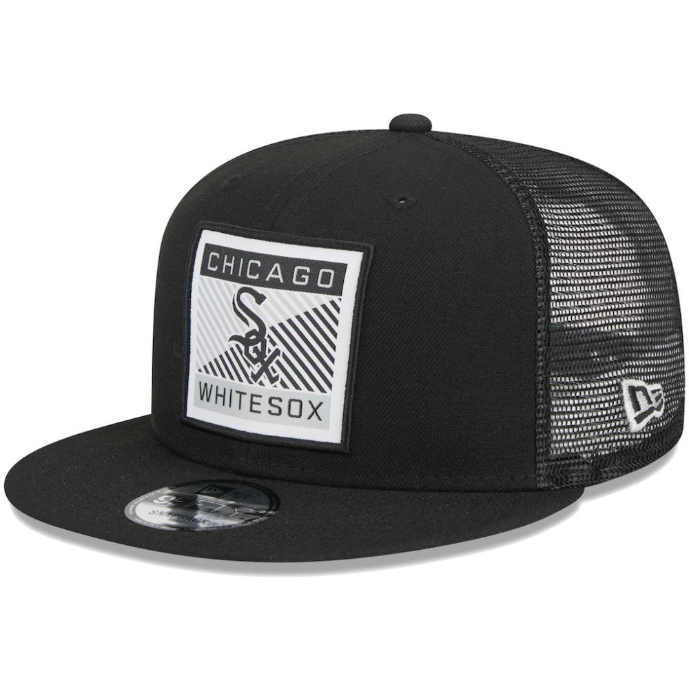 Chicago White Sox Scratch Squared Trucker 9FIFTY Snapback Hat Black | New Era