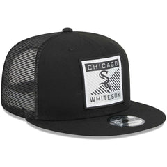 Chicago White Sox Scratch Squared Trucker 9FIFTY Snapback Hat Black | New Era