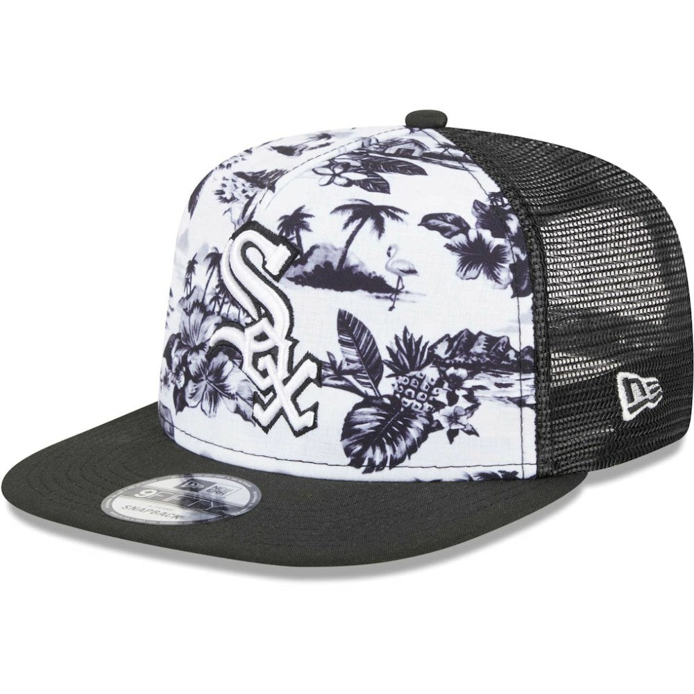 Chicago White Sox Vacay 2.0 A-Frame Trucker 9FIFTY Snapback Hat White/Black | New Era