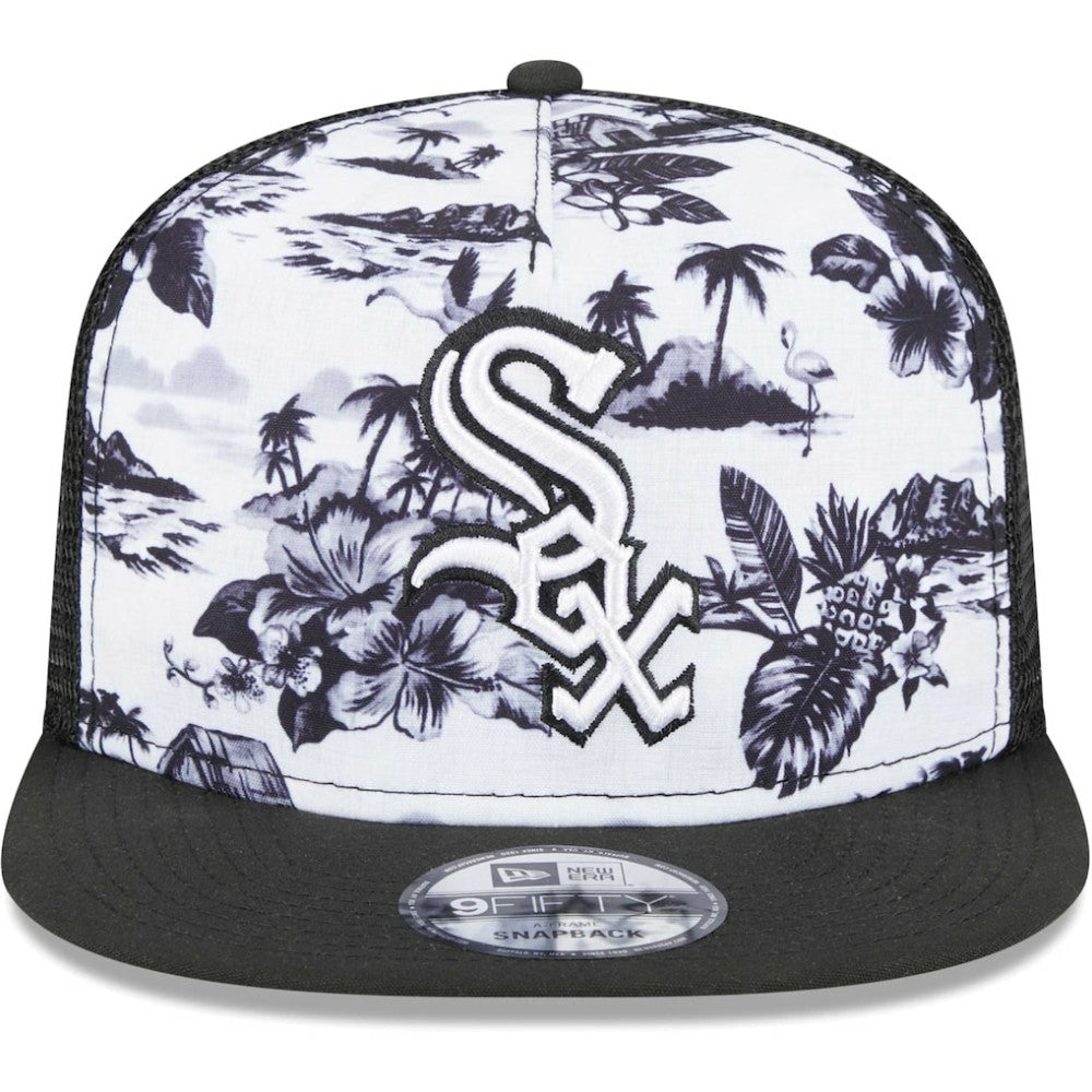 Chicago White Sox Vacay 2.0 A-Frame Trucker 9FIFTY Snapback Hat White/Black | New Era
