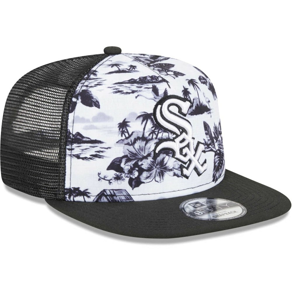 Chicago White Sox Vacay 2.0 A-Frame Trucker 9FIFTY Snapback Hat White/Black | New Era