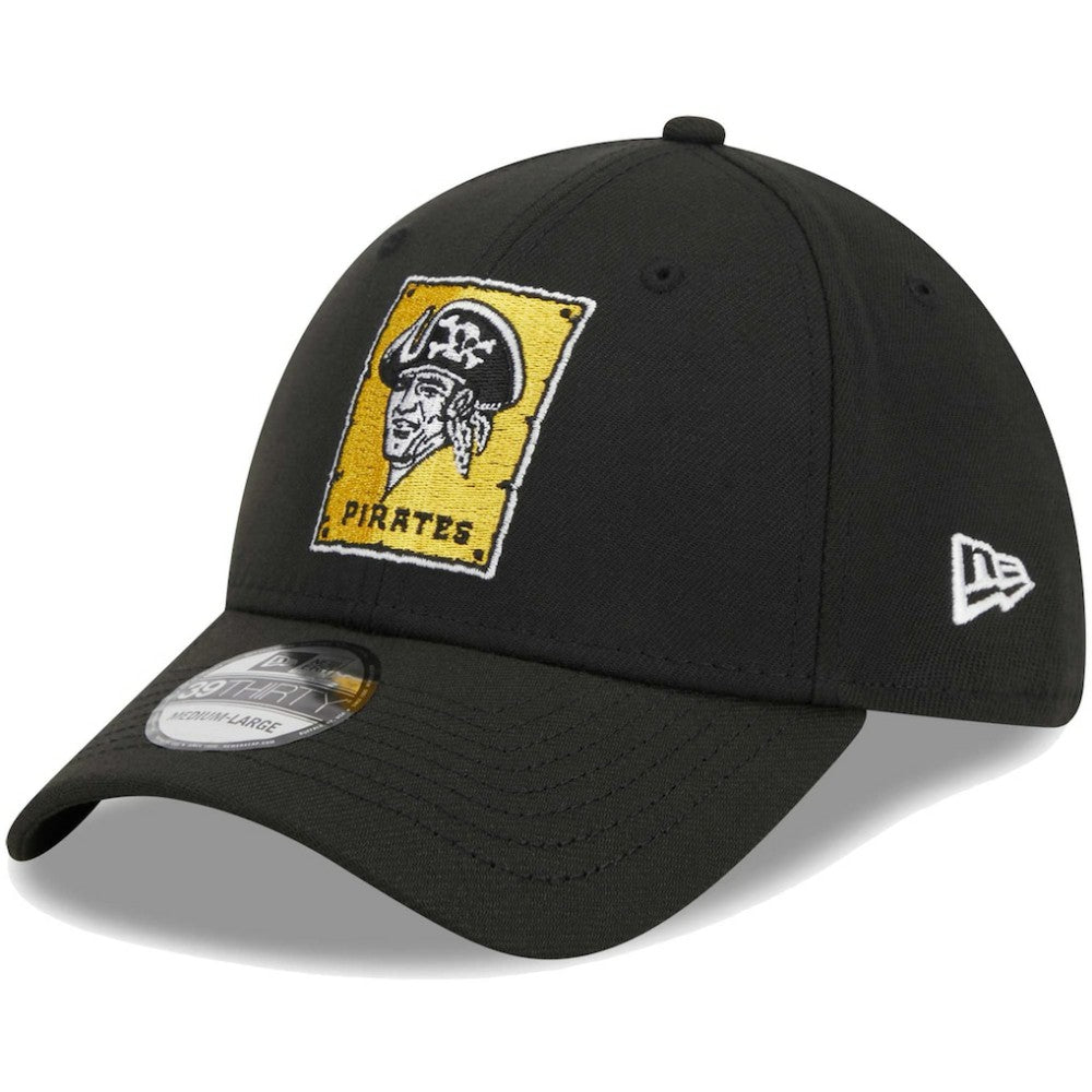 Pittsburgh Pirates Logo 39THIRTY Flex Hat Black | New Era