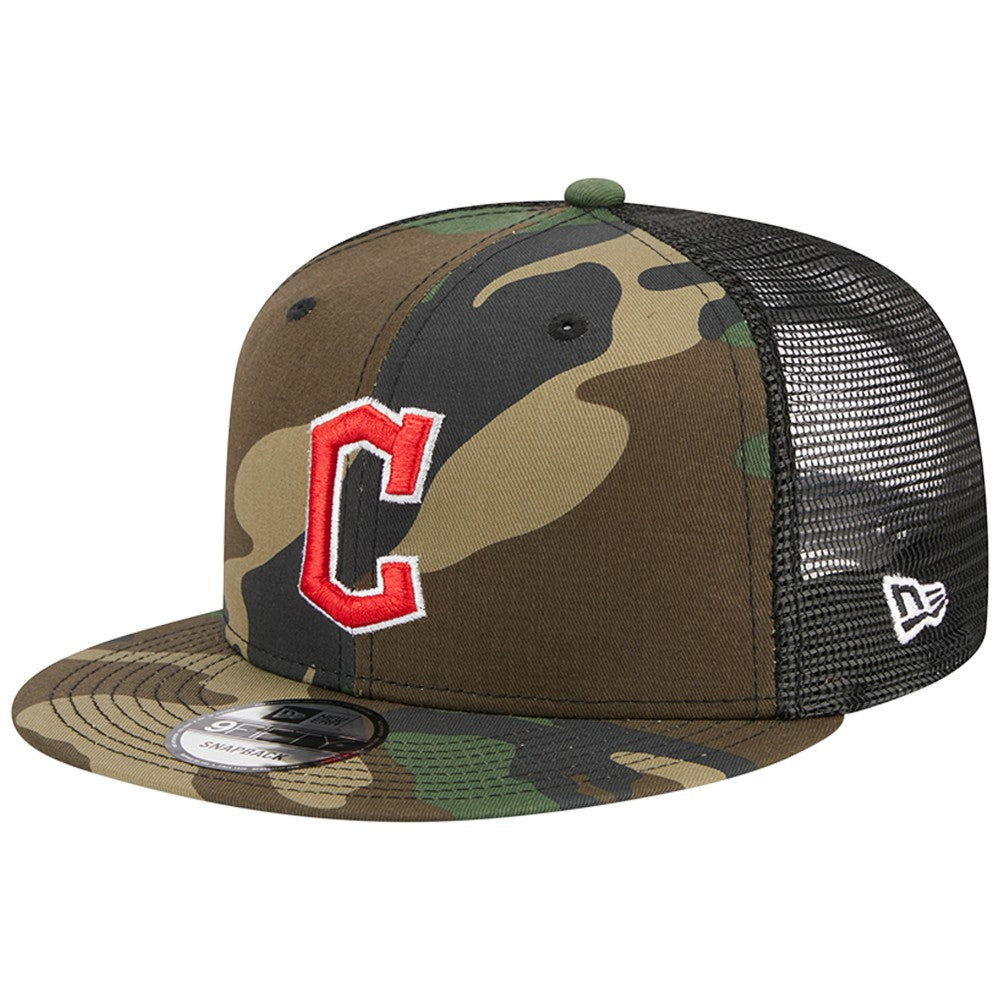 Cleveland Guardians Woodland Camo Trucker 9FIFTY Snapback Hat Camo | New Era