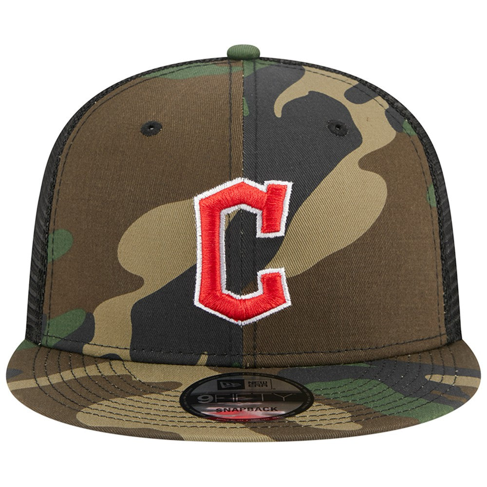 Cleveland Guardians Woodland Camo Trucker 9FIFTY Snapback Hat Camo | New Era