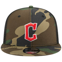 Cleveland Guardians Woodland Camo Trucker 9FIFTY Snapback Hat Camo | New Era