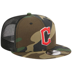 Cleveland Guardians Woodland Camo Trucker 9FIFTY Snapback Hat Camo | New Era