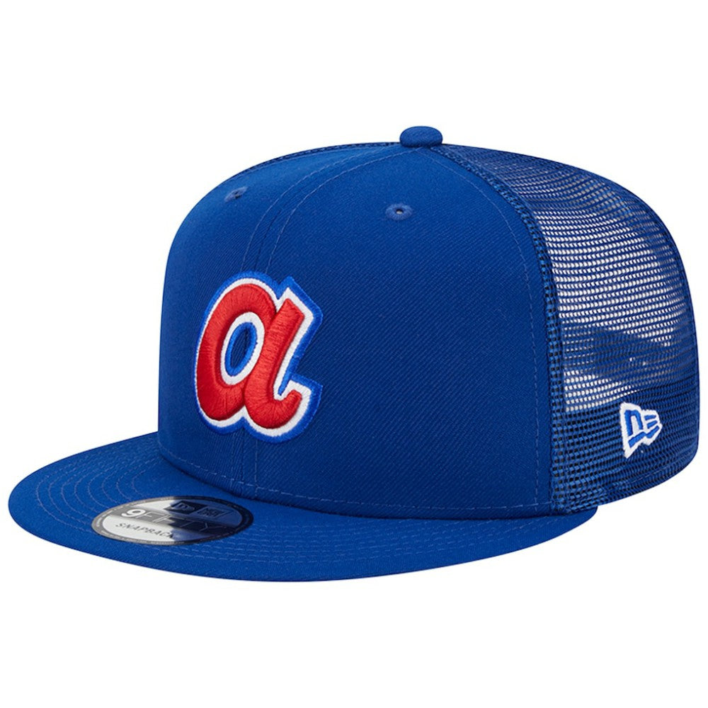 Atlanta Braves Cooperstown Collection Team Color Trucker 9FIFTY Snapback Hat Royal | New Era