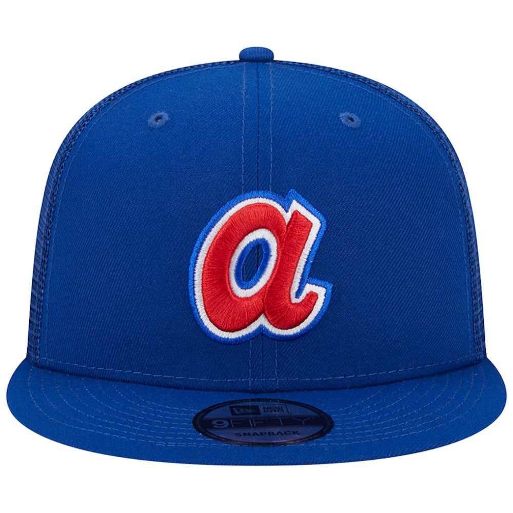 Atlanta Braves Cooperstown Collection Team Color Trucker 9FIFTY Snapback Hat Royal | New Era